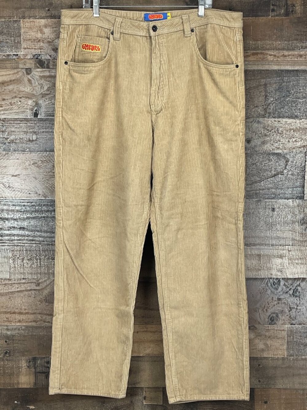 Empyre Relax Corduroy Pants Mens 36 (39x30) Tan Baggy Skater Hip Hop Grunge Y2K